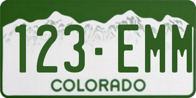 CO license plate 123EMM