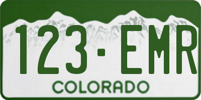 CO license plate 123EMR