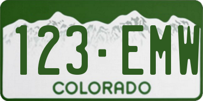 CO license plate 123EMW