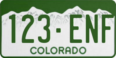 CO license plate 123ENF