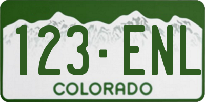 CO license plate 123ENL