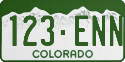 CO license plate 123ENN