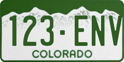 CO license plate 123ENV