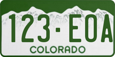 CO license plate 123EOA