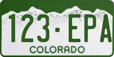 CO license plate 123EPA