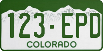 CO license plate 123EPD