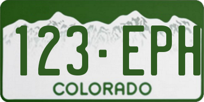 CO license plate 123EPH