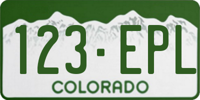CO license plate 123EPL