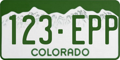 CO license plate 123EPP