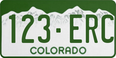 CO license plate 123ERC