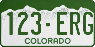 CO license plate 123ERG