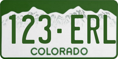 CO license plate 123ERL