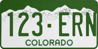 CO license plate 123ERN