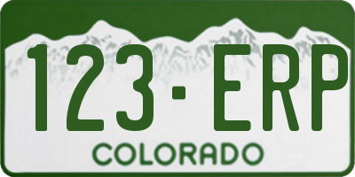 CO license plate 123ERP