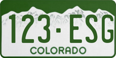 CO license plate 123ESG