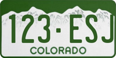 CO license plate 123ESJ