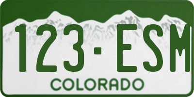 CO license plate 123ESM