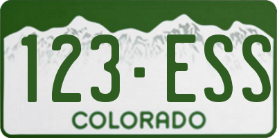 CO license plate 123ESS