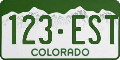 CO license plate 123EST