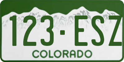 CO license plate 123ESZ