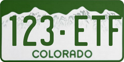 CO license plate 123ETF