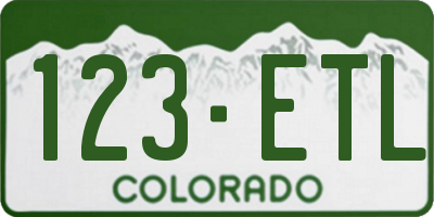 CO license plate 123ETL