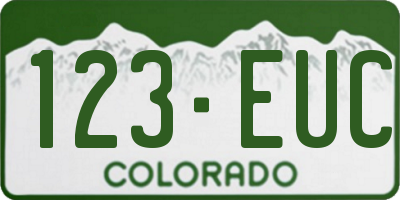 CO license plate 123EUC