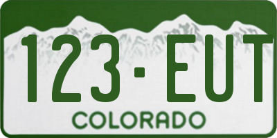 CO license plate 123EUT