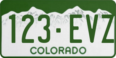 CO license plate 123EVZ