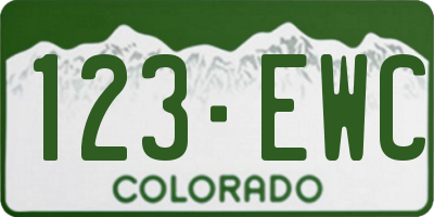 CO license plate 123EWC