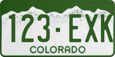 CO license plate 123EXK