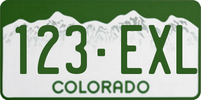 CO license plate 123EXL