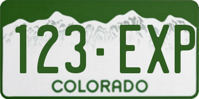 CO license plate 123EXP