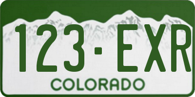 CO license plate 123EXR