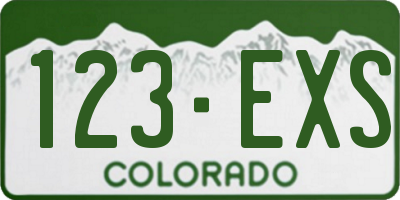 CO license plate 123EXS