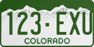 CO license plate 123EXU