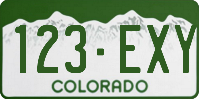 CO license plate 123EXY