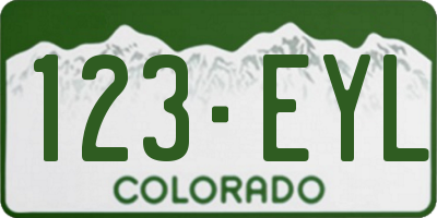 CO license plate 123EYL