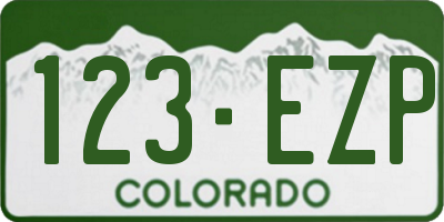 CO license plate 123EZP