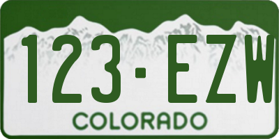CO license plate 123EZW
