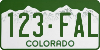 CO license plate 123FAL