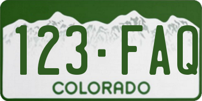 CO license plate 123FAQ