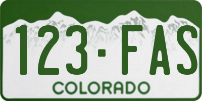 CO license plate 123FAS