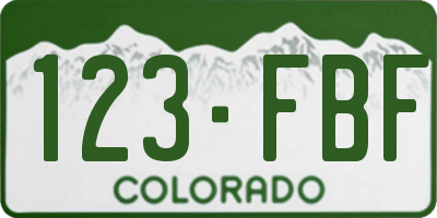 CO license plate 123FBF