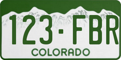 CO license plate 123FBR