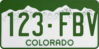 CO license plate 123FBV