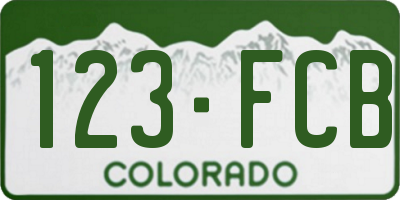 CO license plate 123FCB