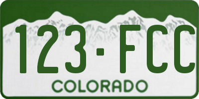 CO license plate 123FCC