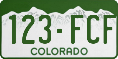 CO license plate 123FCF