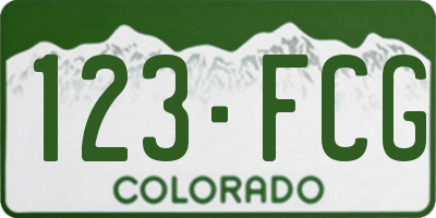 CO license plate 123FCG